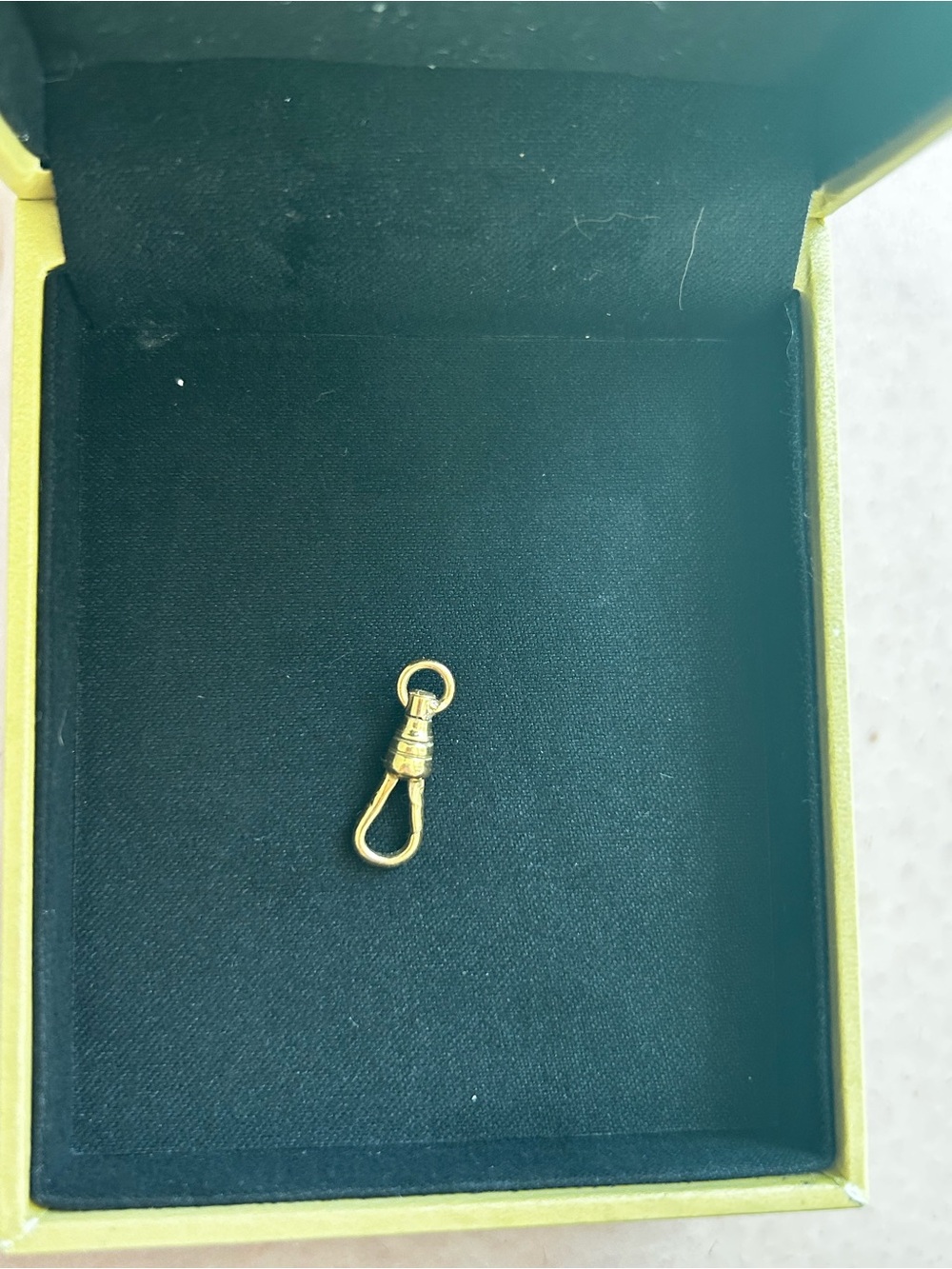 Gold filled dog clip, opens and swivels